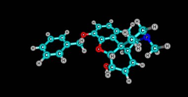 Benzylmorphine, morfin molekülüne bağlı bir Benzil grubu içeren kodein gibi olamaz. 3D çizim