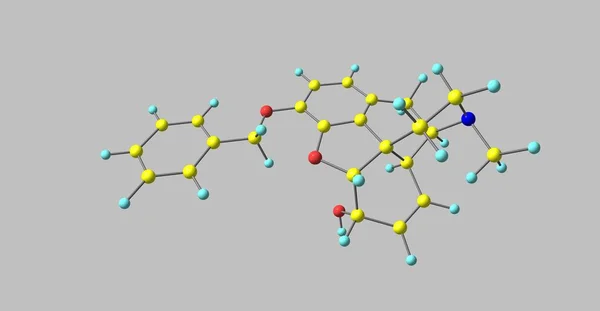 苯甲吗啡很像可待因 含有附着在吗啡分子身上的苯基 — 图库照片