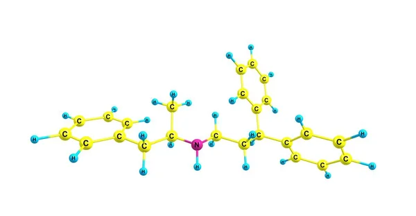 プレニラミン 狭心症の治療で血管拡張剤として使用されたアンフェタミンの化学クラスのカルシウム チャンネル遮断薬です イラストレーション — ストック写真