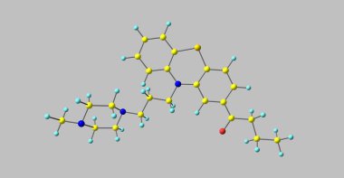 Butaperazine tipik antipsikotik phenothiazine sınıfının var. 3D çizim