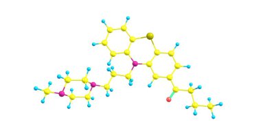Butaperazine tipik antipsikotik phenothiazine sınıfının var. 3D çizim