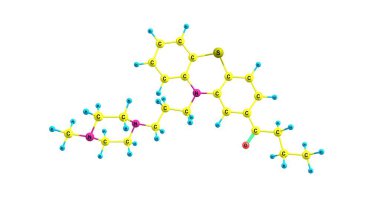 Butaperazine tipik antipsikotik phenothiazine sınıfının var. 3D çizim