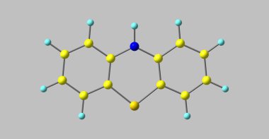 Phenothiazine veya Ptz oluşur bileşiklerin tiazin sınıf için ilgili organik bir bileşiktir. 3D çizim
