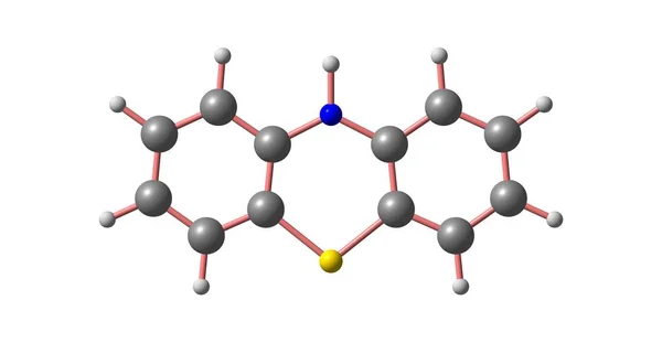 フェノチアジンまたは Ptz 複素環式化合物のチアジン クラスに関連する有機化合物です イラストレーション — ストック写真