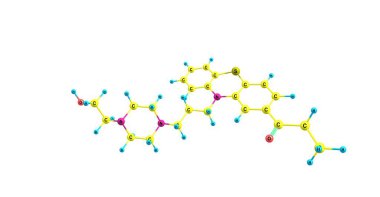Carfenazine bir antipsikotik ve sakinleştirici phenothiazine grubunun olduğunu. 3D çizim