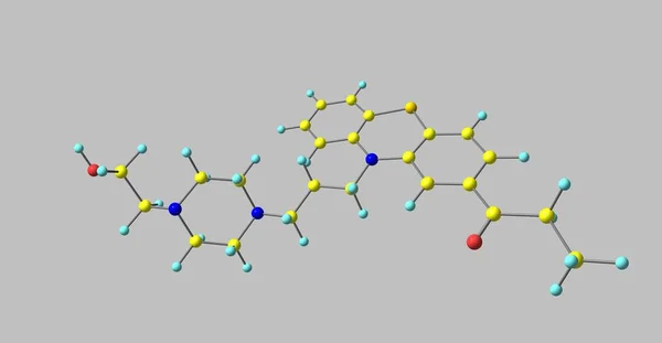 Carfenazine は抗精神病薬 フェノチアジン系精神安定剤です イラストレーション — ストック写真