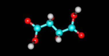 Tartarik asit moleküler yapısı üzerine siyah izole