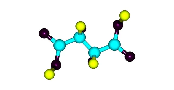 Estructura molecular del ácido tartárico aislada en blanco —  Fotos de Stock