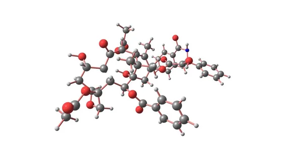 Estrutura molecular do paclitaxel isolada sobre o branco — Fotografia de Stock