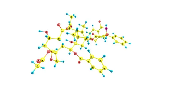 흰색 절연 Paclitaxel 분자 구조 — 스톡 사진