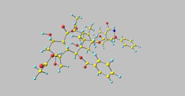 Gri izole Paklitaksel moleküler yapısı