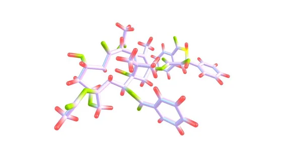 Estructura molecular de Paclitaxel aislada en blanco —  Fotos de Stock