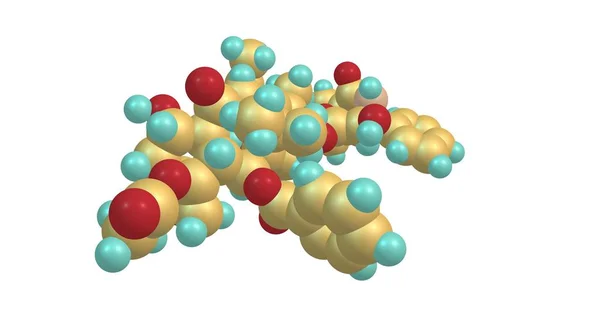 Paklitaksel moleküler yapısı üzerinde beyaz izole — Stok fotoğraf
