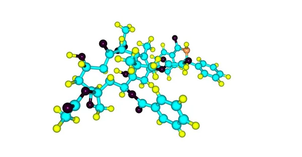 Estructura molecular de Paclitaxel aislada en blanco —  Fotos de Stock