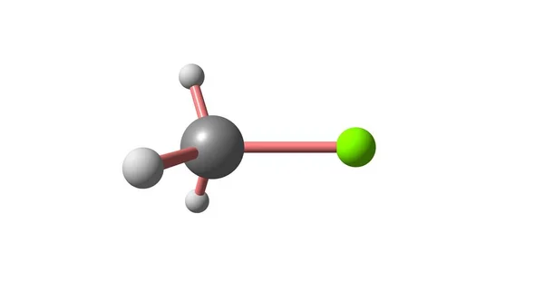 Methylchlorid molekulare Struktur isoliert auf weiß — Stockfoto