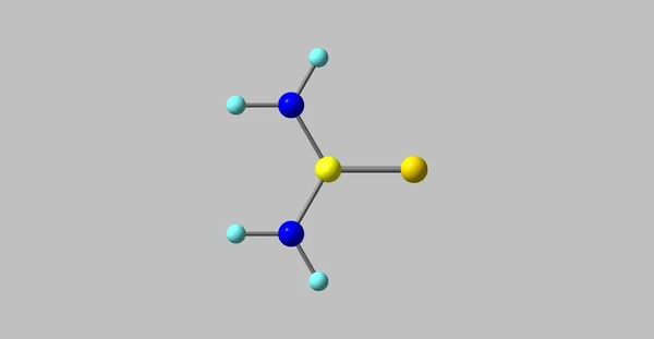 Tiourea molekylstruktur isolerad på grå — Stockfoto