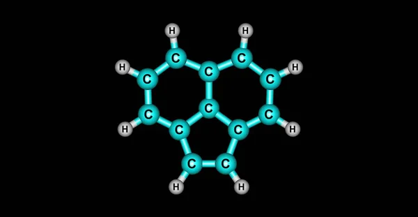 블랙에 고립 된 Acenaphthylene 분자 구조 — 스톡 사진