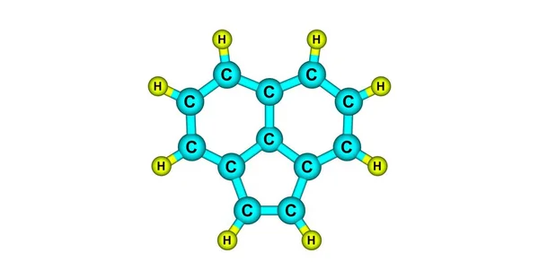 Estructura molecular de acenaftileno aislada en blanco — Foto de Stock