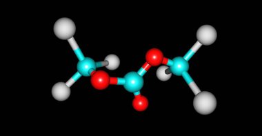 Siyah izole Triphosgene moleküler yapısı