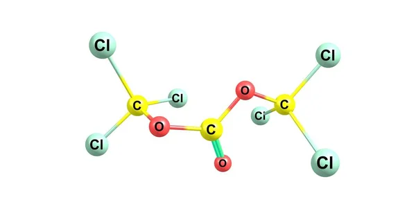 Structure moléculaire du triphosgène isolé sur blanc — Photo