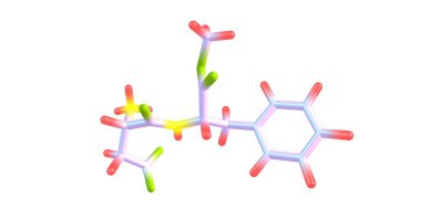 Beyaz üzerinde izole Aspartame moleküler yapısı