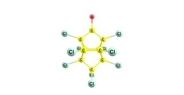 Beyaz üzerinde izole edilen kepone moleküler yapısı