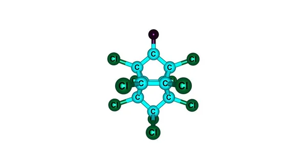 Estrutura molecular de kepone isolada no branco — Fotografia de Stock