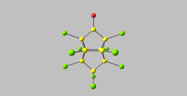 Estructura molecular de Kepone aislada en gris —  Fotos de Stock