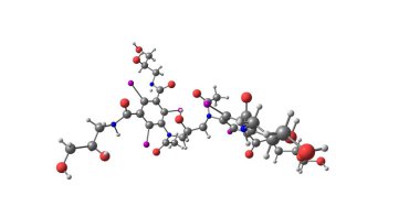 Beyaz üzerinde yalıtılmış ıodixanol moleküler yapısı