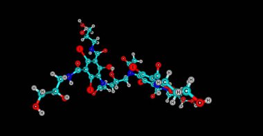 Siyah üzerinde yalıtılmış ıodixanol moleküler yapısı
