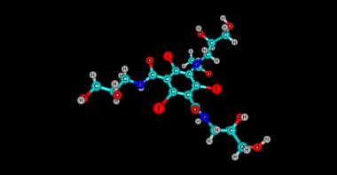 Iohexol moleküler yapısı siyah izole