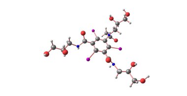 Beyaz üzerinde izole ıohexol moleküler yapısı