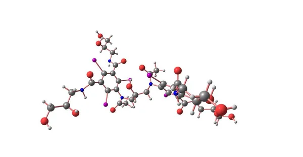 Structure moléculaire de l'iodixanol isolée sur blanc — Photo