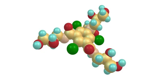 Estrutura molecular de Iohexol isolada em branco — Fotografia de Stock
