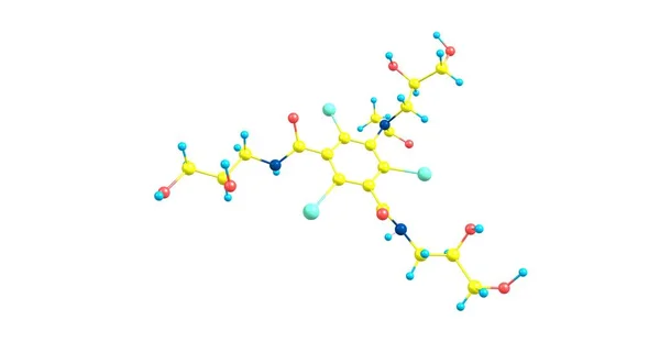 Estructura molecular de iohexol aislada en blanco — Foto de Stock