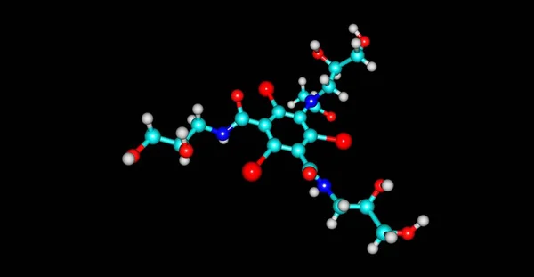 Iohexol moleculaire structuur geïsoleerd op zwart — Stockfoto