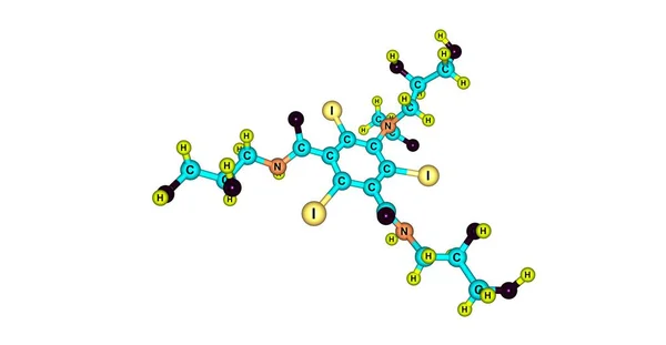 Iohexol moleculaire structuur geïsoleerd op wit — Stockfoto