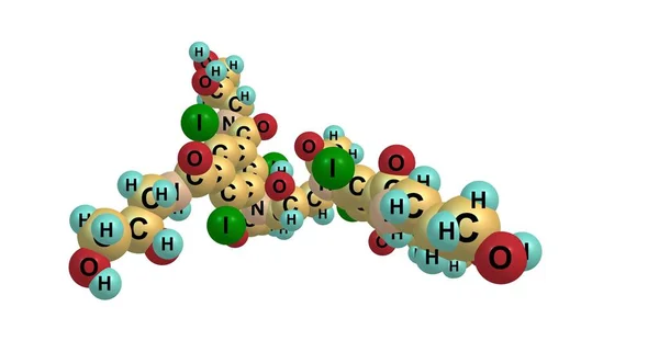 Estructura molecular de yoxanol aislada en blanco — Foto de Stock