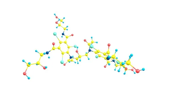 Молекулярная структура иодиксанола изолирована на белом — стоковое фото