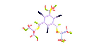Iopamidol moleküler yapısı beyaz izole