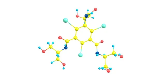 Iopamidol molekylstruktur isolerad på vitt — Stockfoto