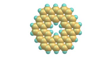 Kekulene moleküler yapısı beyaz izole
