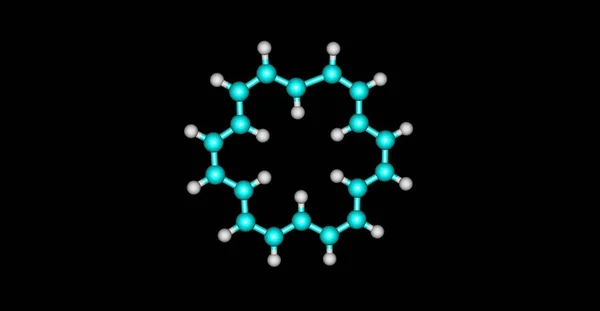 Cyclooctadecanonaeen moleculaire structuur geïsoleerd op zwart — Stockfoto