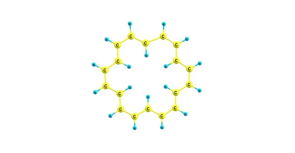 Estructura molecular del ciclooctadecanonaeno aislada en blanco —  Fotos de Stock