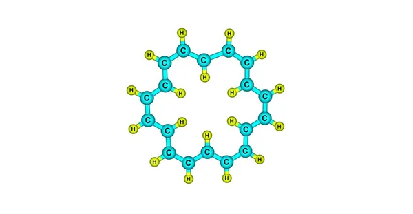 Siklooctadecanonaene moleküler yapı beyaz izole — Stok fotoğraf