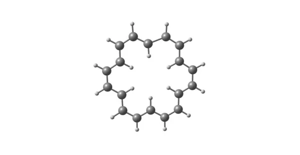 Struktura molekularna cyklooctadecanonaene na białym tle — Zdjęcie stockowe