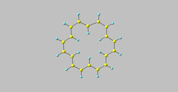 灰色で単離されたシクロオクタデカノン分子構造 — ストック写真