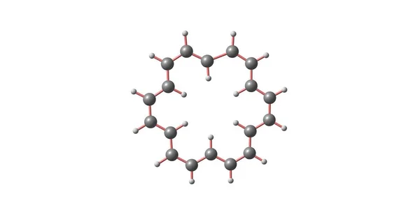 Estructura molecular del ciclooctadecanonaeno aislada en blanco — Foto de Stock