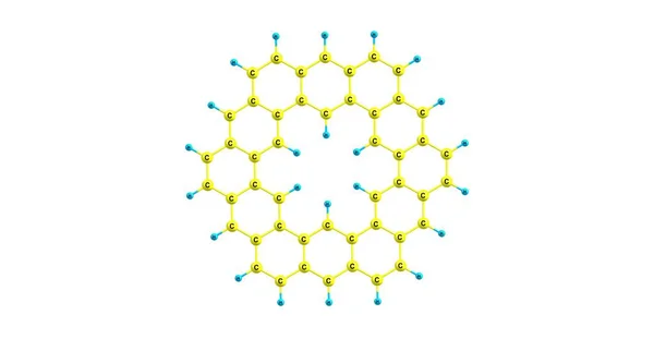 백색에 단리된 케쿨렌 분자 구조 — 스톡 사진