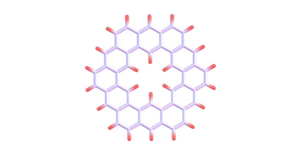 在白色上分离的凯库乙烯分子结构 — 图库照片